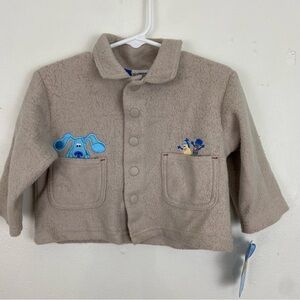 Blues Clues Vtg Snap Button Embroidered Fleece Jacket 12M Flaws